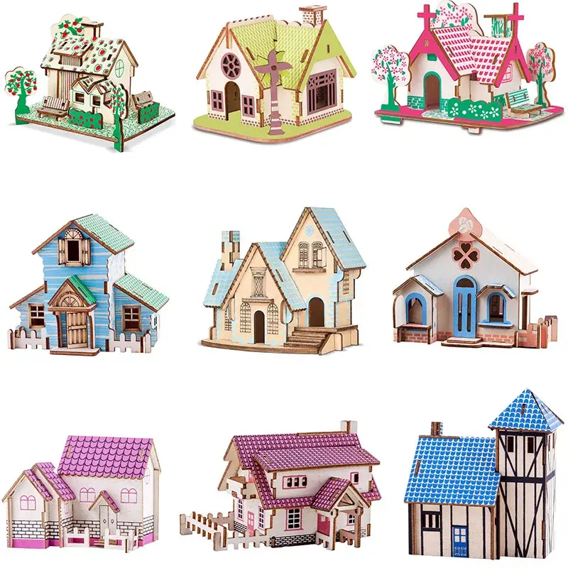 3D Wooden Puzzle House Villa | Architectural Model Kit | DIY Craft for Kids & Adults | Unique Home Decor