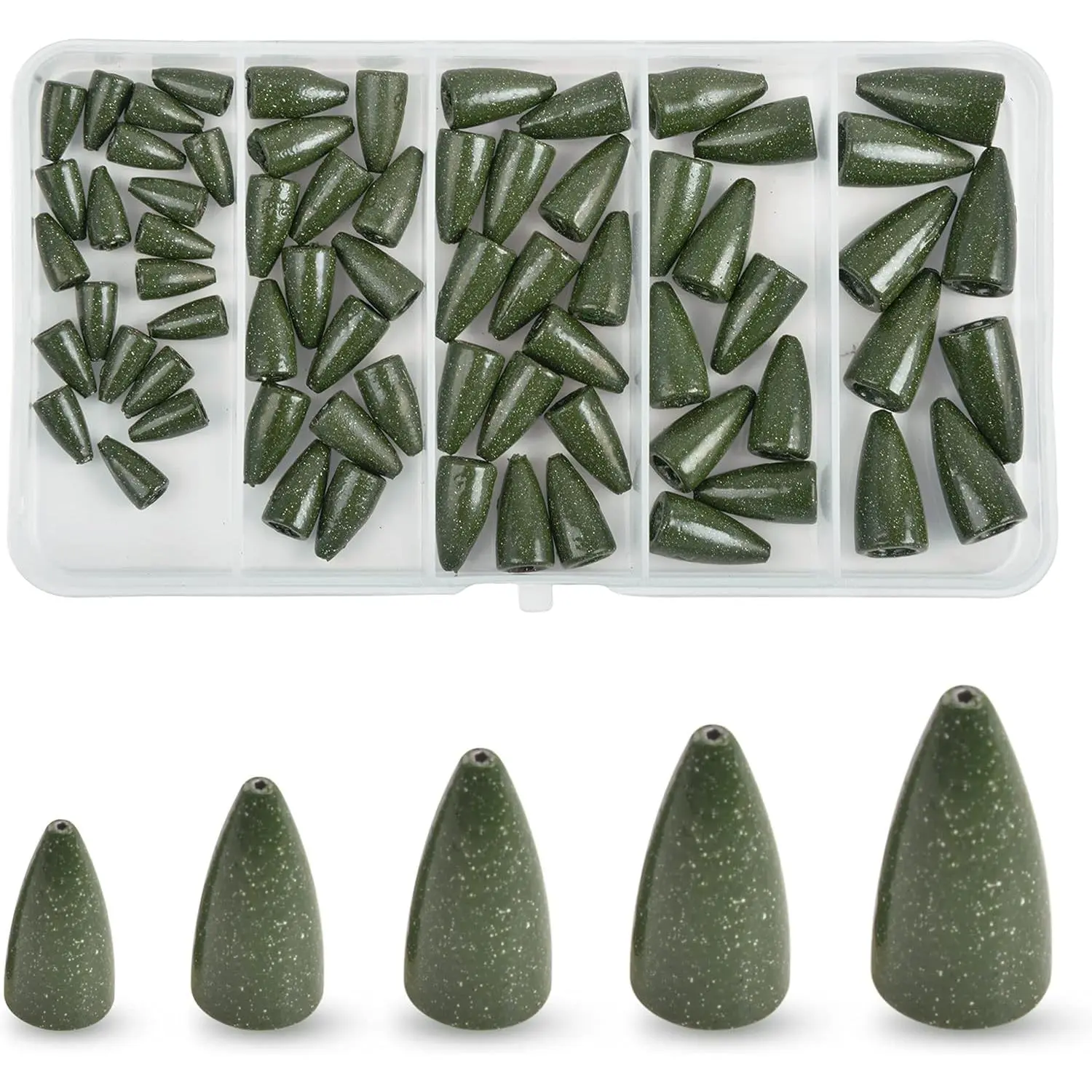 Fishing Weights Sinkers Kit, 68 count Painted Worm Weights Fishing Sinkers Texas  Weights Slip Sinkers  Set for Bass Fishing Saltwater Freshwater