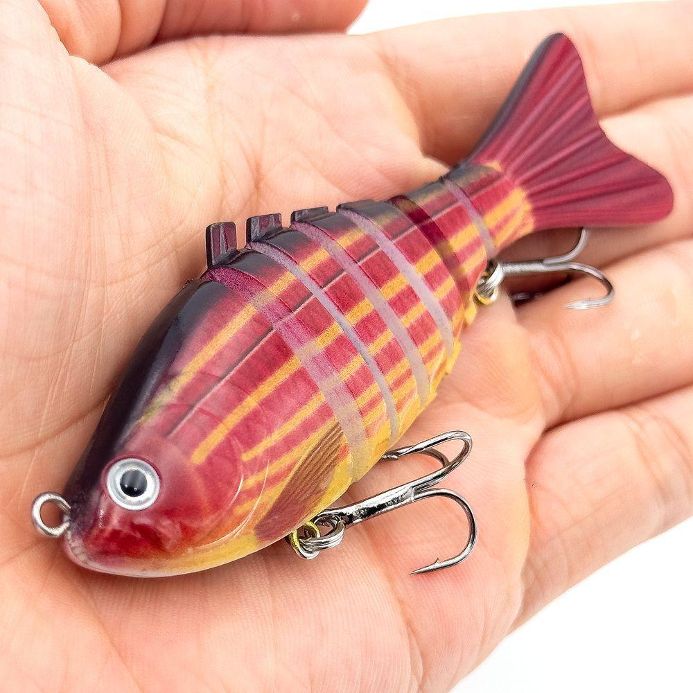 16g Multi-Jointed Fishing Lures Realistic Hard Swimbaits Sharp Treble Hooks Sinking Action for Freshwater Saltwater Bass Walleye Crappie Outdoor Angling Fishing Tackle Accessories