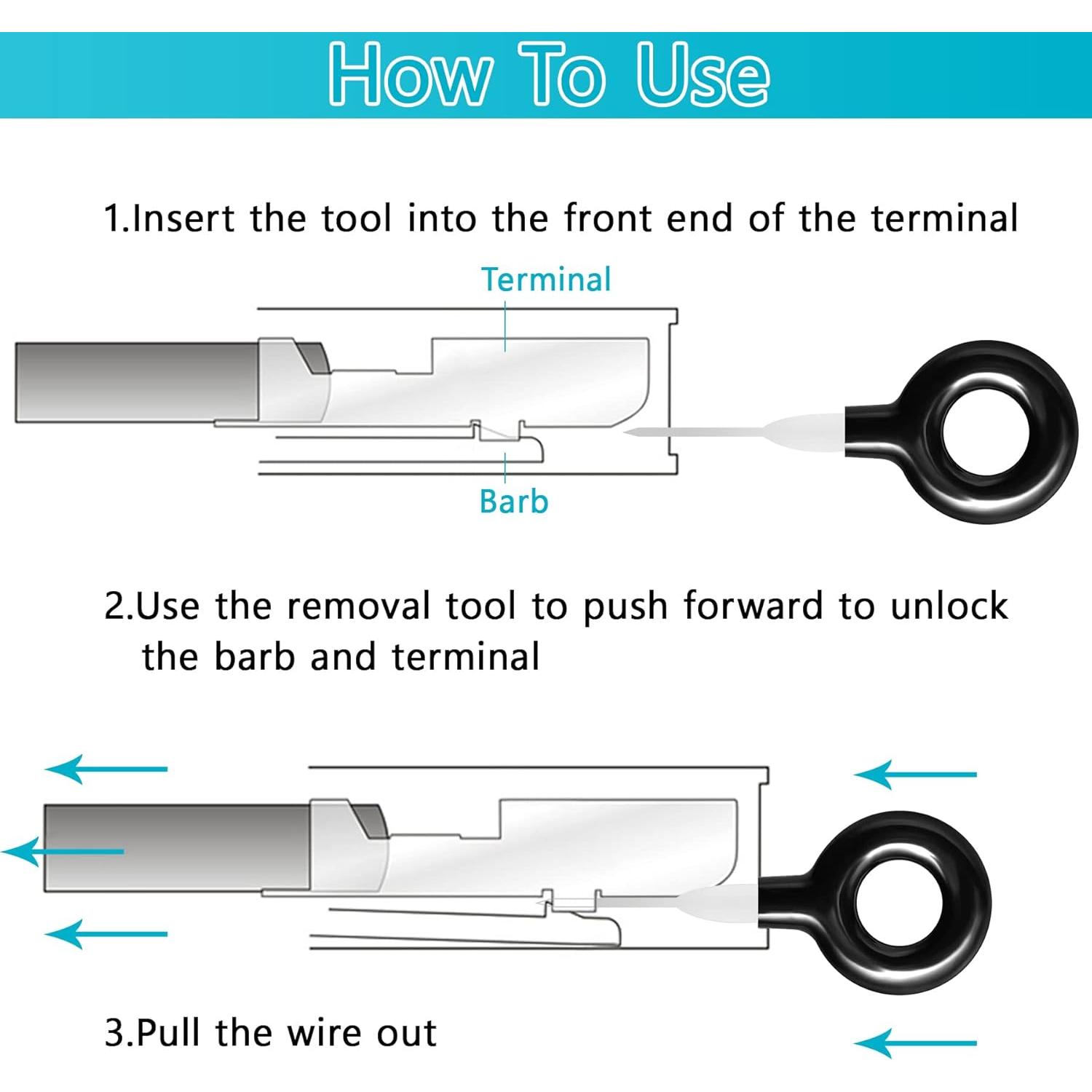 45 Pcs Wire Terminal Release Tool Terminal Removal Tool Kit Depinning Tool Electrical Connector Pin Removal Tool Kit Pin Extractor Tool Set
