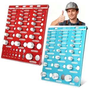 66 Nut and Bolt Thread Checker - 27 Standard and 25 Metric Bolt Thread Gauge & 14 Drill Bit Gauge, Nut and Bolt Size Finder Tool, Wall-Mountable Bolt and Nut Identifier Gauge with  Scales