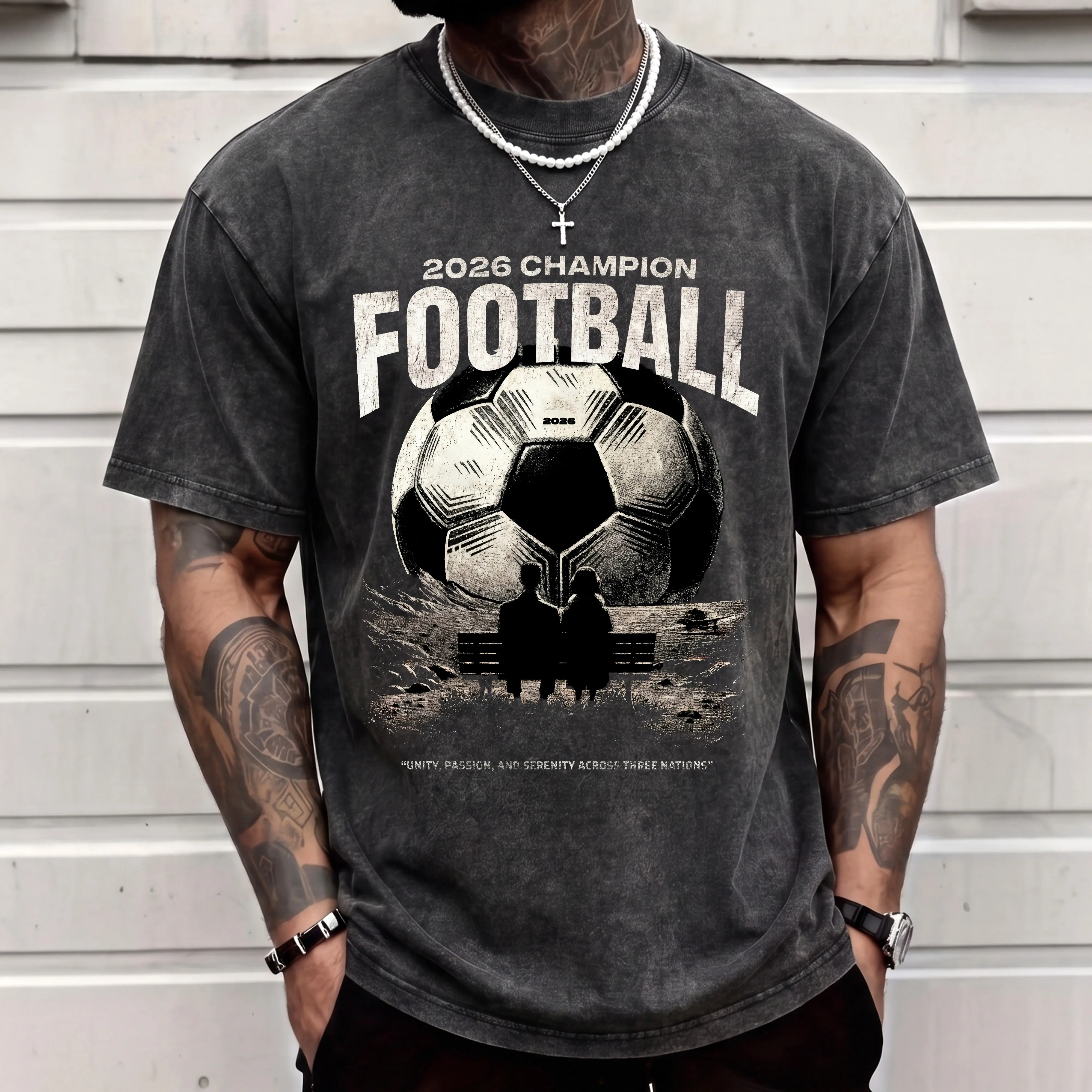 Oversized Streetwear Tee Vintage Retro Football Lakeside Graphic | Comfort Color Style Vintage Washed Cotton Soccer Fan Game Day T-Shirt