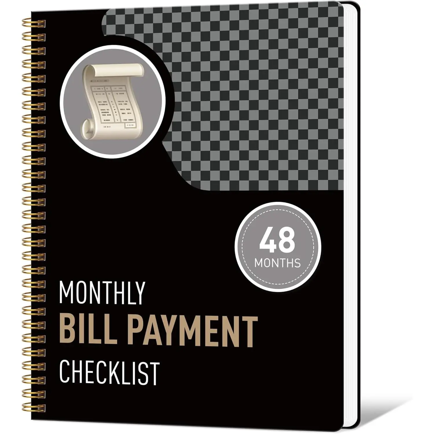 Monthly Bill Payment Checklist, 4-Year Bill Organizer and Planner | 960 Bill Records with Income and Expense , Debt Payoff Logs and Savings Goals for Budgeting and  Management