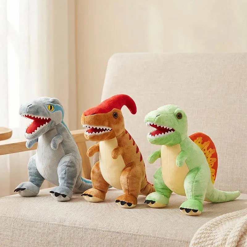 Jurassic Park Felt Dinosaur Plush Toys - Soft T-Rex, Velociraptor, Ankylosaurus Stuffed Animals - DIY Craft Dolls for Boys