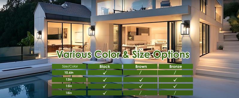 2-Pack Upgraded Motion Sensor Outdoor Wall Lights, Dusk to Dawn Porch Lights Outdoor Wall Sconce Lanterns, 3 Lighting Modes Exterior Lighting Fixtures, Black Outside Lights for House Front Door Garage(Bulbs Are Not Included))