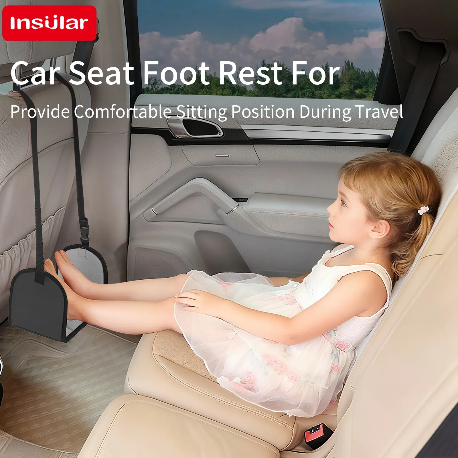 Travel Footrest Pad, Office Outdoor Leisure Hanging Foot Rest, Convenient Foot Stool, Ideal for Airplanes and Offices
