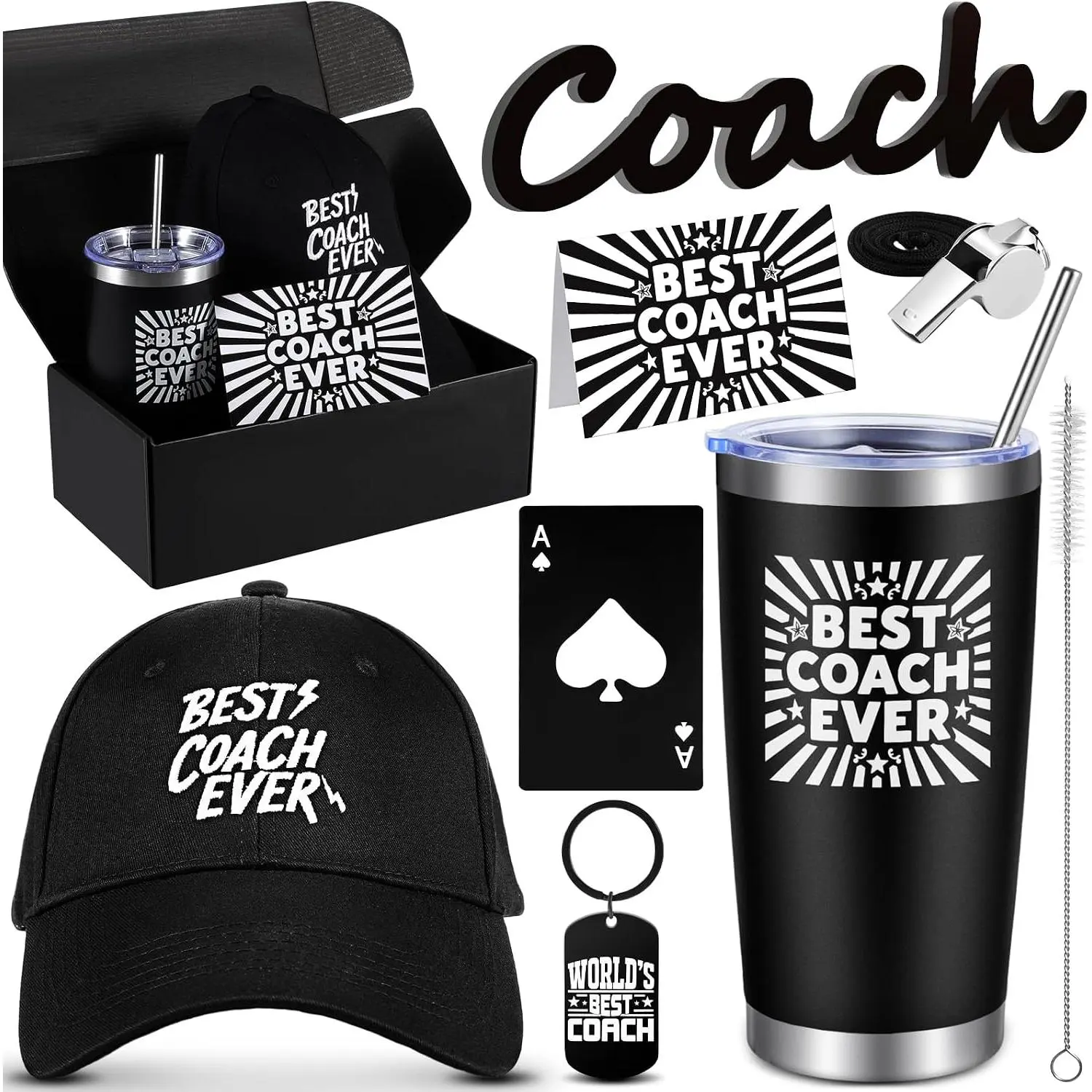 VAIPI Coach Gifts for Men Women Best Coach Ever Tumbler Gifts Thank You Gift for Coaches Christmas Birthday Appreciation Gift Basket for Football Basketball Softball Baseball Coaches