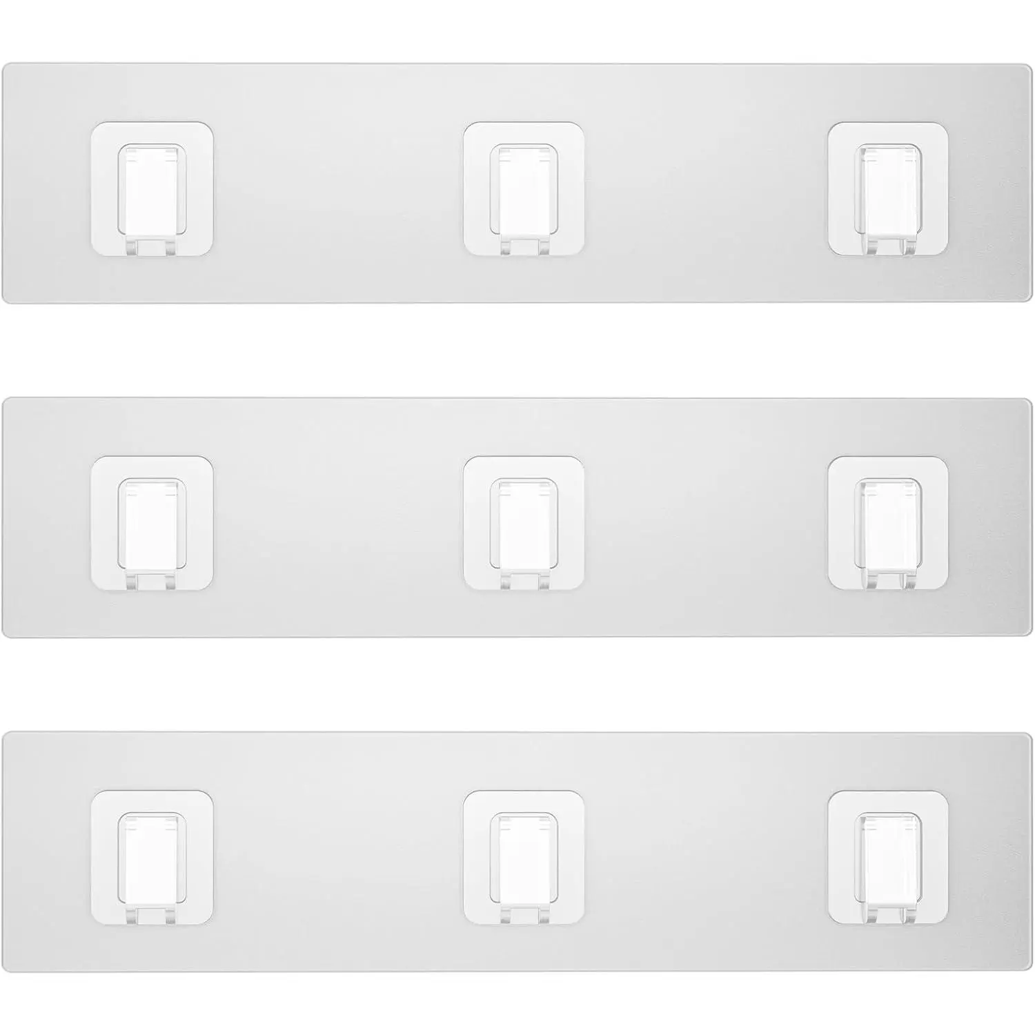 3 Pack Shower  Adhesive ,  Shower Shelf Adhesive Strips,  Adhesive Flat Hooks for Bathroom Storage Shelves and Kitchen Racks No Drilling, Clear