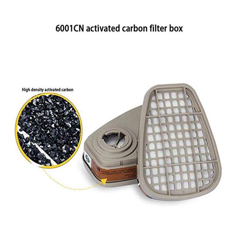 6200 Gas Mask with 6001 Filters, Respirator for Nuclear and Chemical Protection, Ideal for Painting, Dust, Organic Vapors