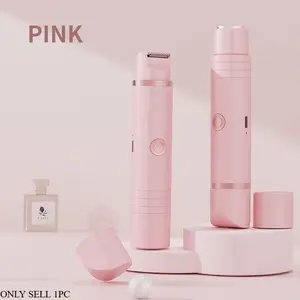 Dual-Head Rechargeable Electric Body Hair Trimmer, 2-In-1 Wireless Rechargeable Cordless Trimmers Design, Unisex, Dry & Wet Use, Bikini, Armpit, Leg, Arm, Face Hair Removal
