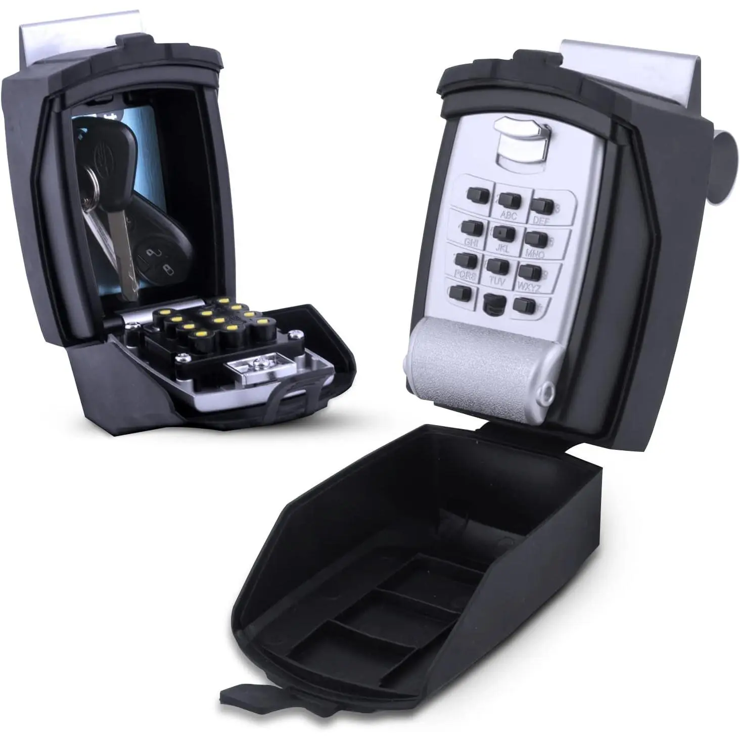 SL-591 Portable  Lock Box, Black, Combination Lock, Keypad, Protective Cover, 20 in x 15 in x 7 in