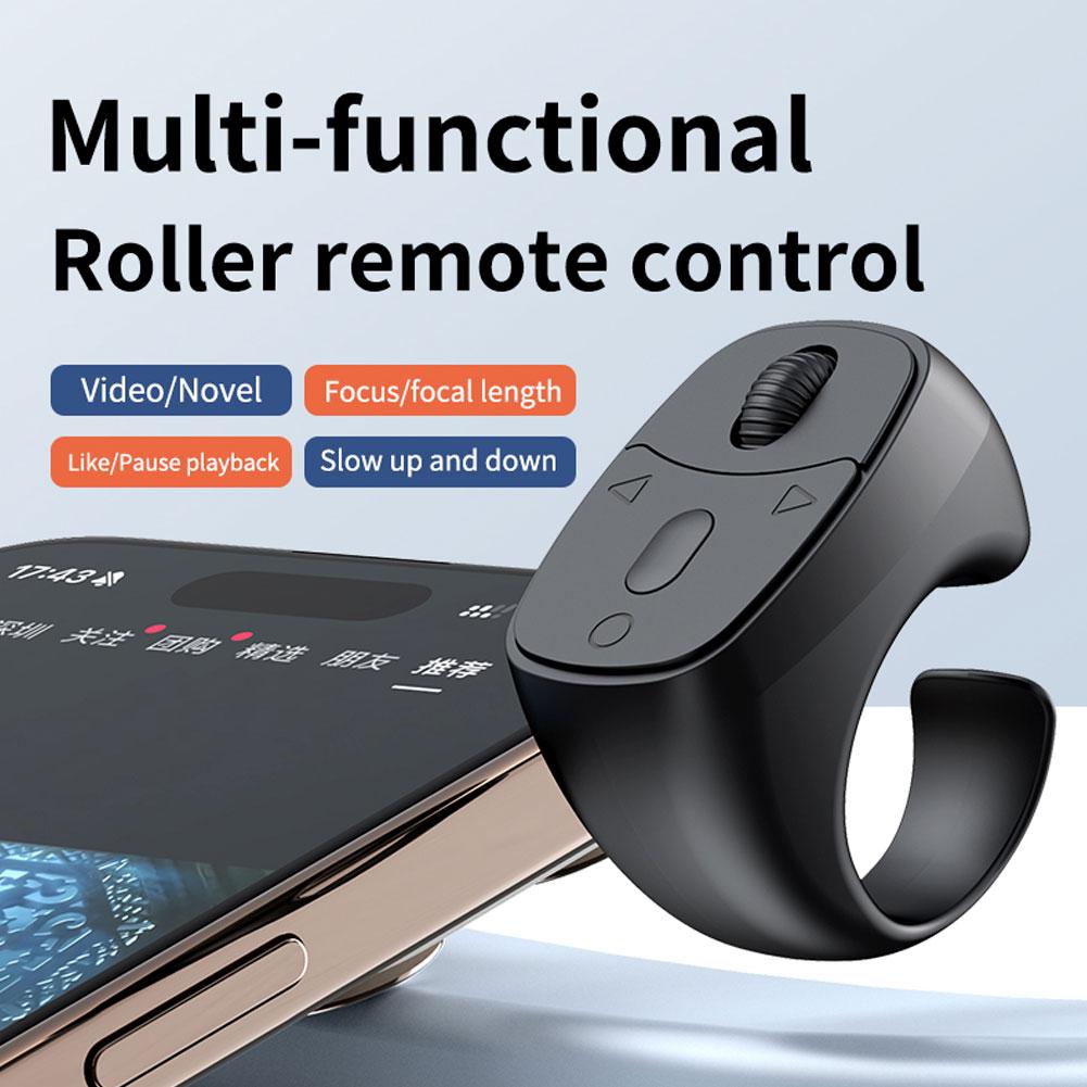 Wireless Bluetooth Remote Control Video Scrolling Ring Page Turner Rechargeable Scrolling Rings Ver. 5.3 BLE Class II 10m Range Type-C Charge 12hr Battery Life