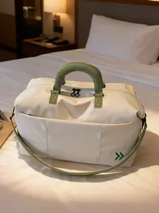 Extremely simple and high-end fashion color blocked travel bag, Travel Carryall, front pocket design, large capacity casual style practical texture multi back single shoulder handbag, suitable for short distance travel and outdoor shopping