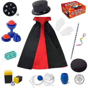 Magic Kit for Kids - Magic Tricks Games Toy for Girls & Boys, Magician Pretend Play Dress Up Set with Magic Props & More Magic Tricks, Instruction Manual, for Beginners Toddlers