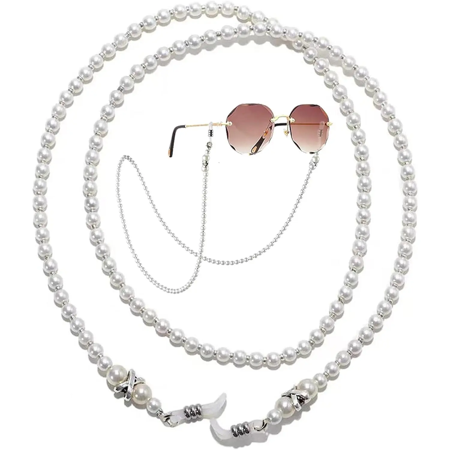 Glasses Chain for Women  Eyeglass Chain Eye Glasses Holder Around  | Beaded Glasses Chain Eyeglasses Strap Lanyard for Sunglasses  Mask Old Lady Reading Glass Eyewear Retainer Chains
