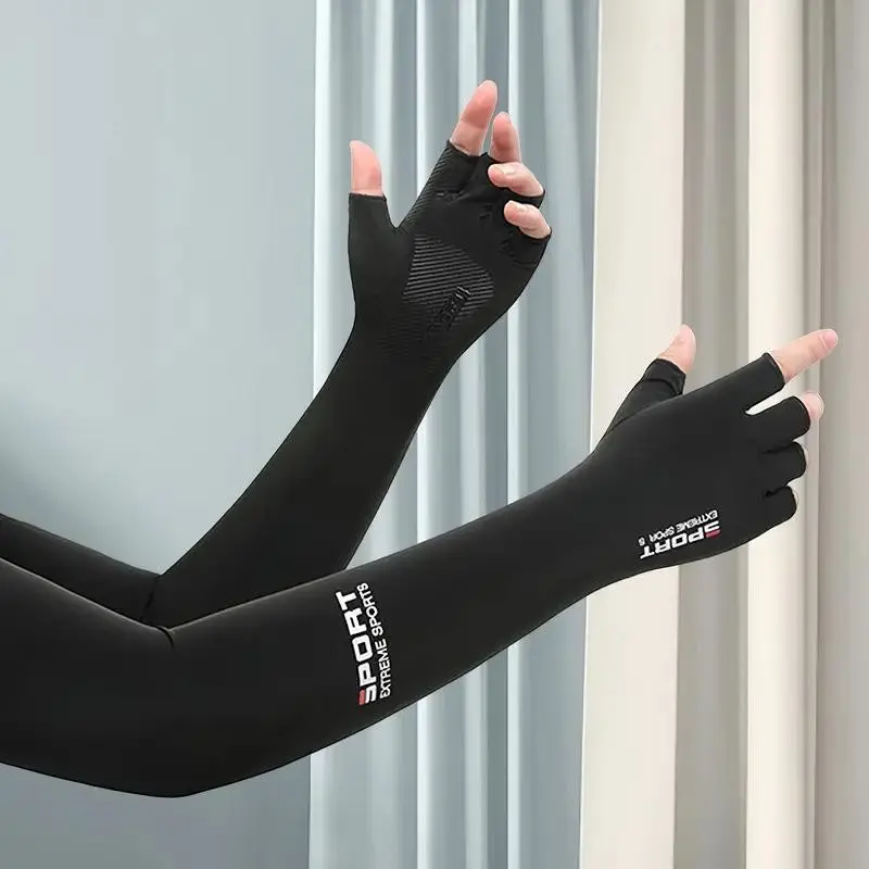 Summer Cooling Arm Sleeves, UV Protection, Non-Slip Grip, Breathable Cotton, Running, Cycling, Basketball, Multifunctional, Comfortable Design
