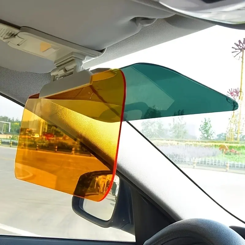 1pc Dual-Purpose Day & Night Car Sun Visor, UV Protection with Adjustable Clips & Suction Cups, Fits All Vehicles, Reduce Glare from Strong Light and High Beams, Easy to Install