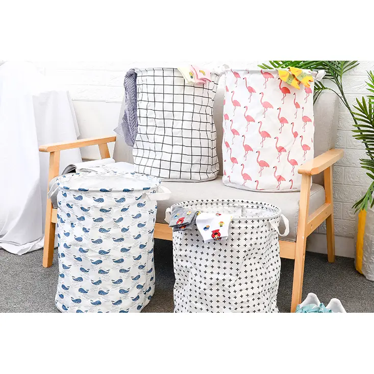 European 1-Piece Cotton Linen Dirty Clothes Storage Basket - 34x42cm Daily Use Bag, Household Home Shelf Organizer for Pants, Daily Use Bags, One-Piece