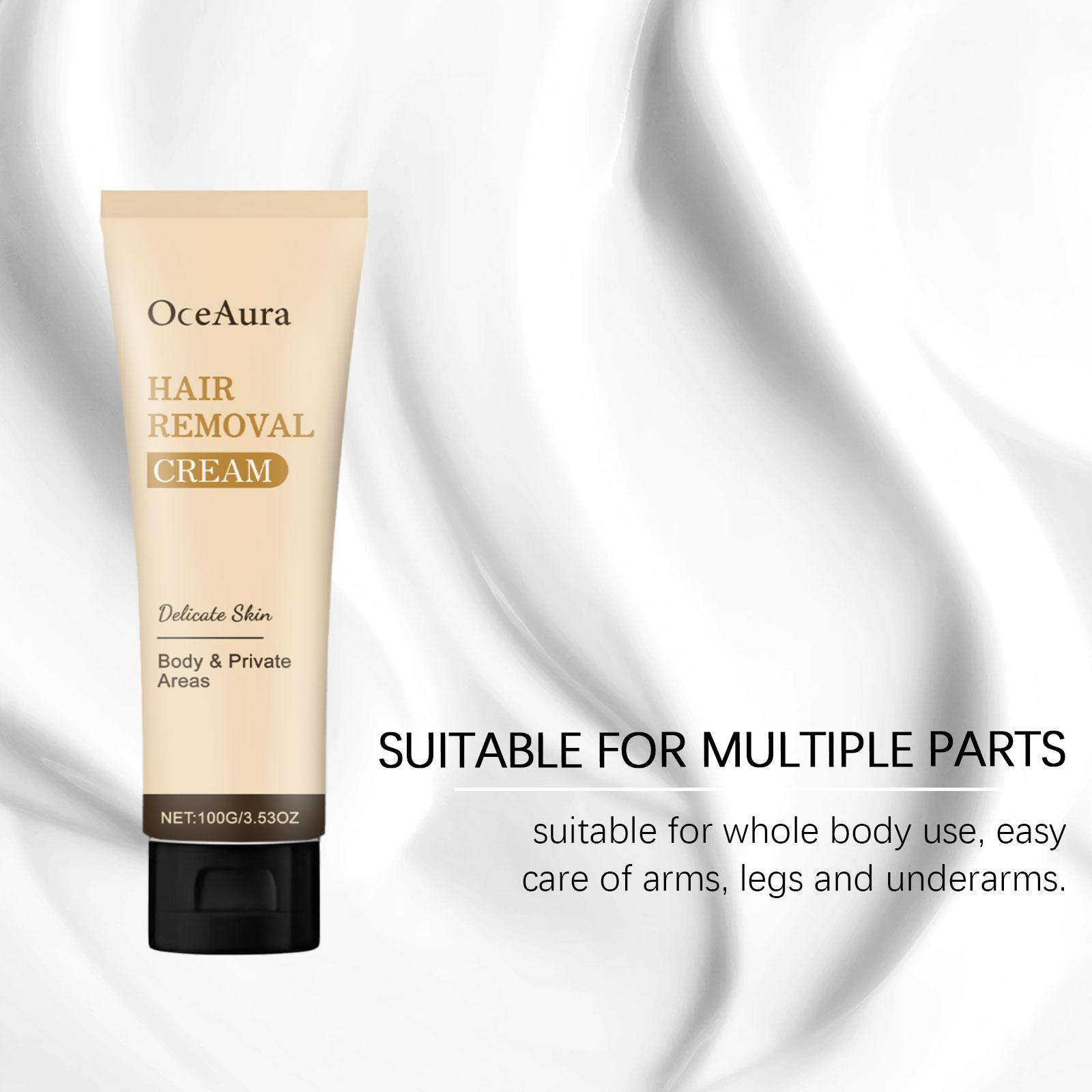 OceAura Moisturizing Skin Depilatory Cream gently cleanses the body's skin, leaving it moisturized and smooth, a topical care cream