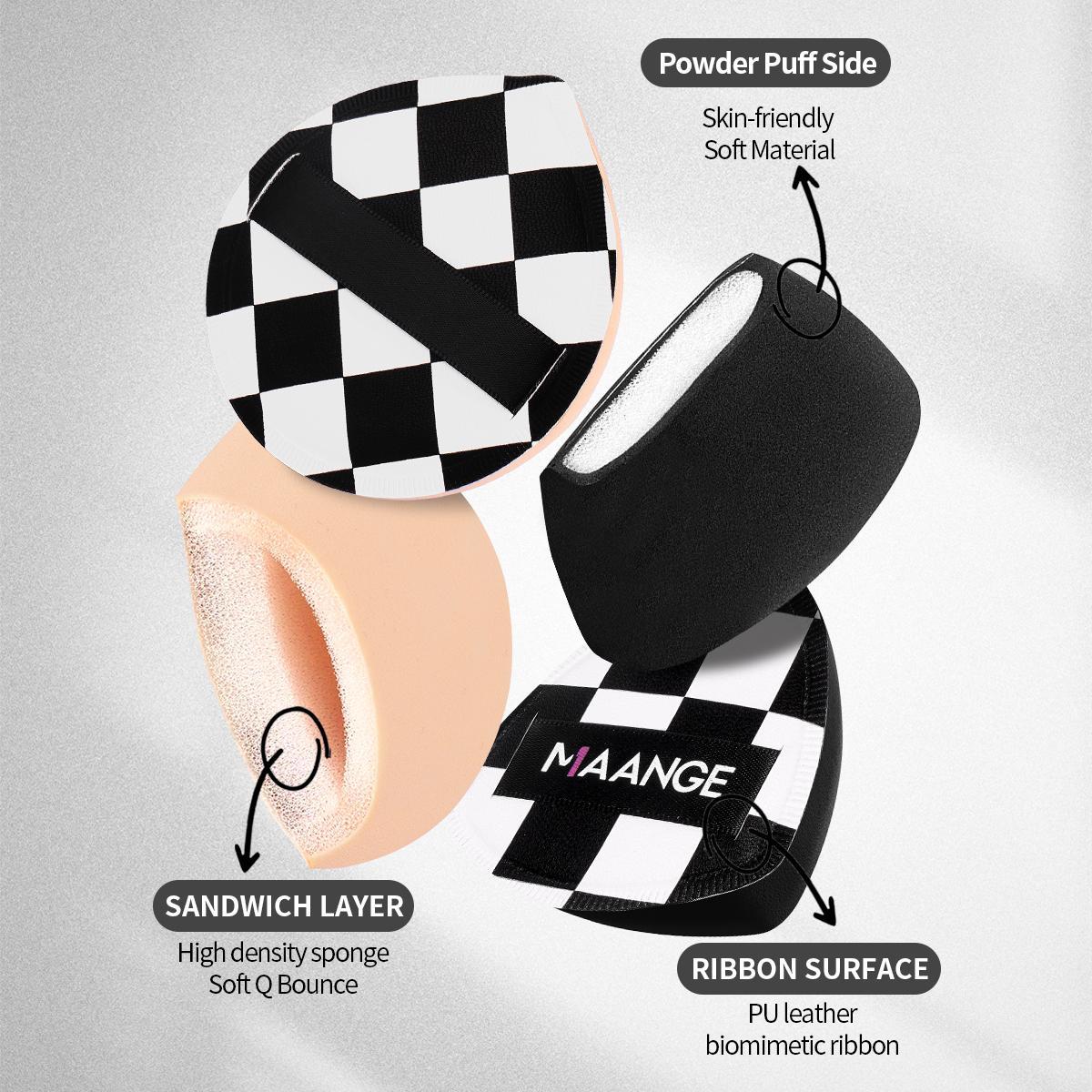 MAANGE 3pcs Cotton Candy Air Cushion Powder Puff Set, Includes 1pc Small Size Puff with Storage Box + 2pcs Large Size Puffs, Perfect for Makeup Application, Beauty Essentials