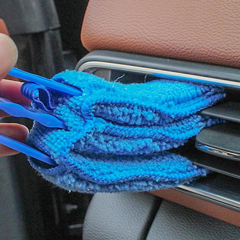 1 Piece Solid Color Non-slip Durable Cleaning Cloth, Microfiber Cleaning Rags, Removable Air Conditioner Outlet Gap Dust Brush, Household Cleaning Supplies