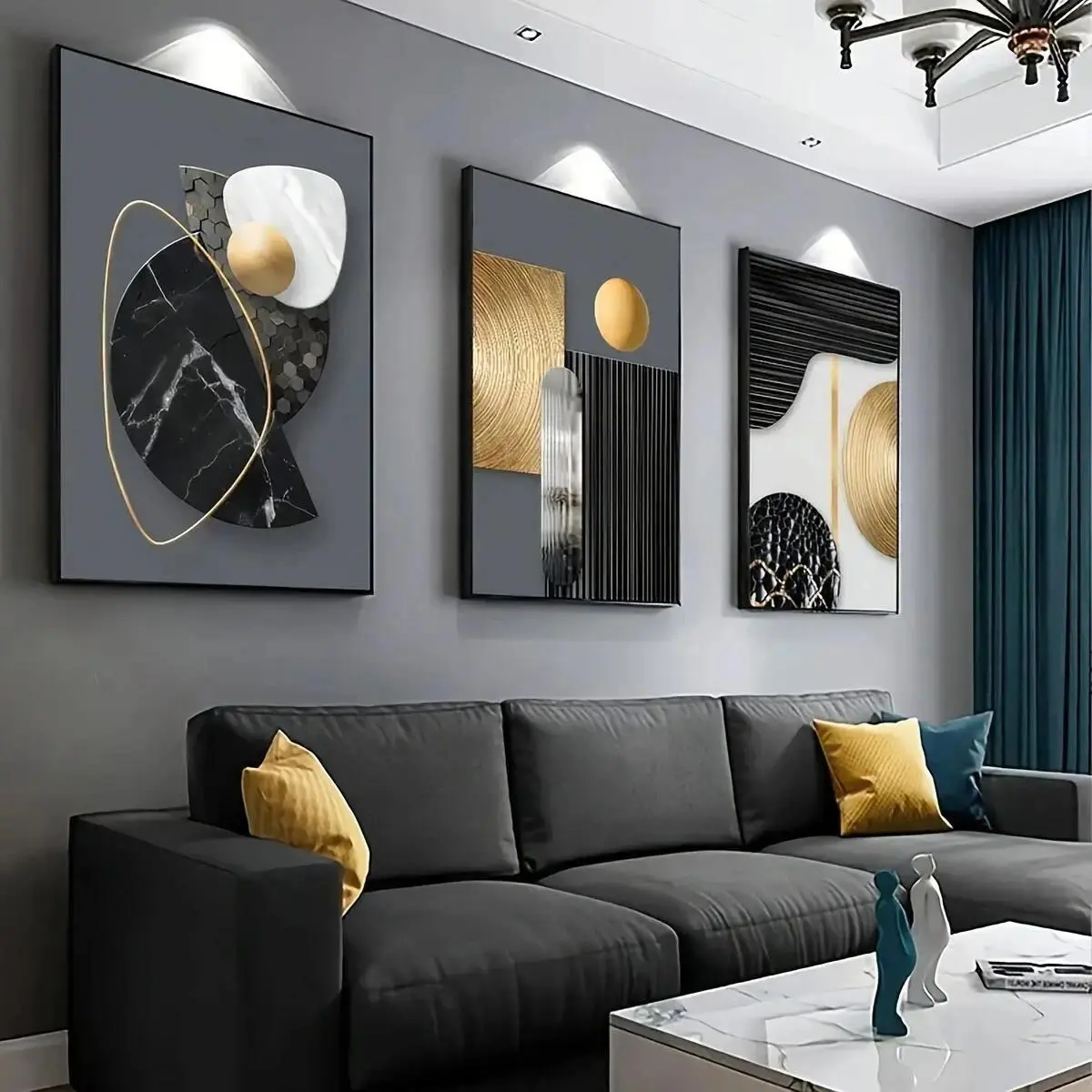 Modern Geometric Abstract Art Prints - Contemporary Multi-Size Home Wall Decor for Living Room, Bedroom (Home Supplies Posters & Prints)
