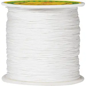 153 Yds Nylon String for Bracelets, 0.4mm Chinese Knotting Cord, Nylon Beading Thread for  Making, Beading, Kumihimo, Braided Bracelets, Necklaces, Macrame Craft(White)
