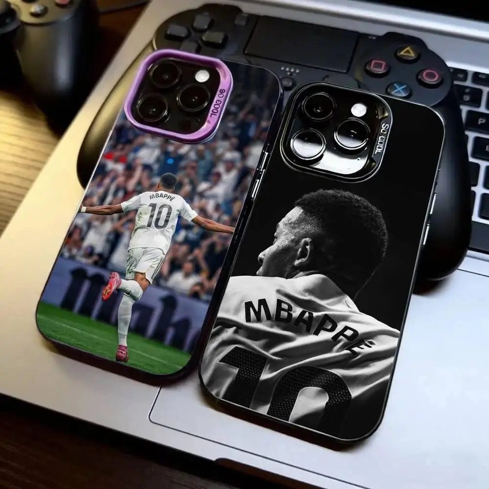 Football Star M-MbappeS-S Smartphone Case, Colorful/Silver/Black Cover for iPhone 17 Air,16,15,14,13,12,11 Pro Max Plus - Handheld Cellphone Devices Accessories
