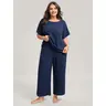 BLOOMCHIC Women's Plus Size 2-Piece Loungewear Set [M-6X] - Soft Stretch Dolman Sleeve Top, Pocket Shorts, Comfy Fits 2 Piece Sets for Women's Clothes, Travel SohoChic
