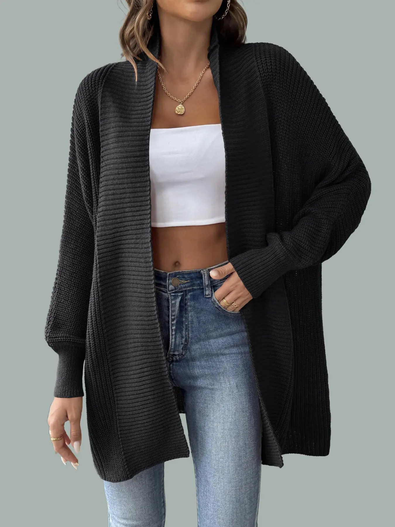Women's Fall Winter Lazy Style Long Sleeve Knit Long Cardigan, Multiple Colors Available, Soft and Comfortable, Slimming and Versatile, Suitable for Streetwear and Commute