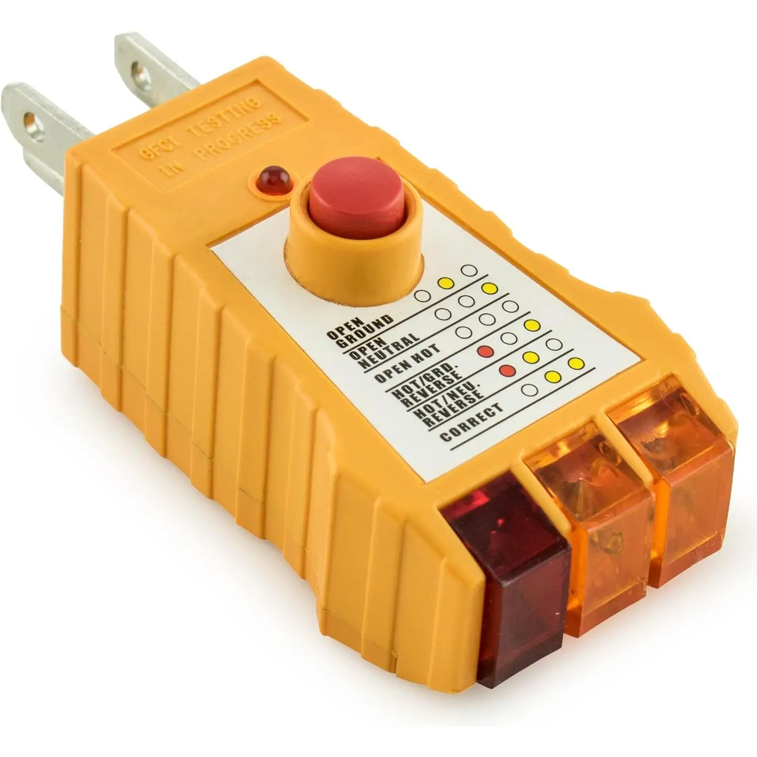 Socket Tester with GFCI check. Receptacle Tester for Standard AC Outlets. Includes 7 Visual Indications and Wiring Legend. Automatic Electric Circuit Polarity  Detector Breaker Finder