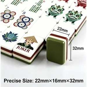 American Acrylic Mahjong Tiles Mulan Olive Green 4-Layer Push-Push Game Portable Home Leisure Entertainment Set Family Party Game Gift