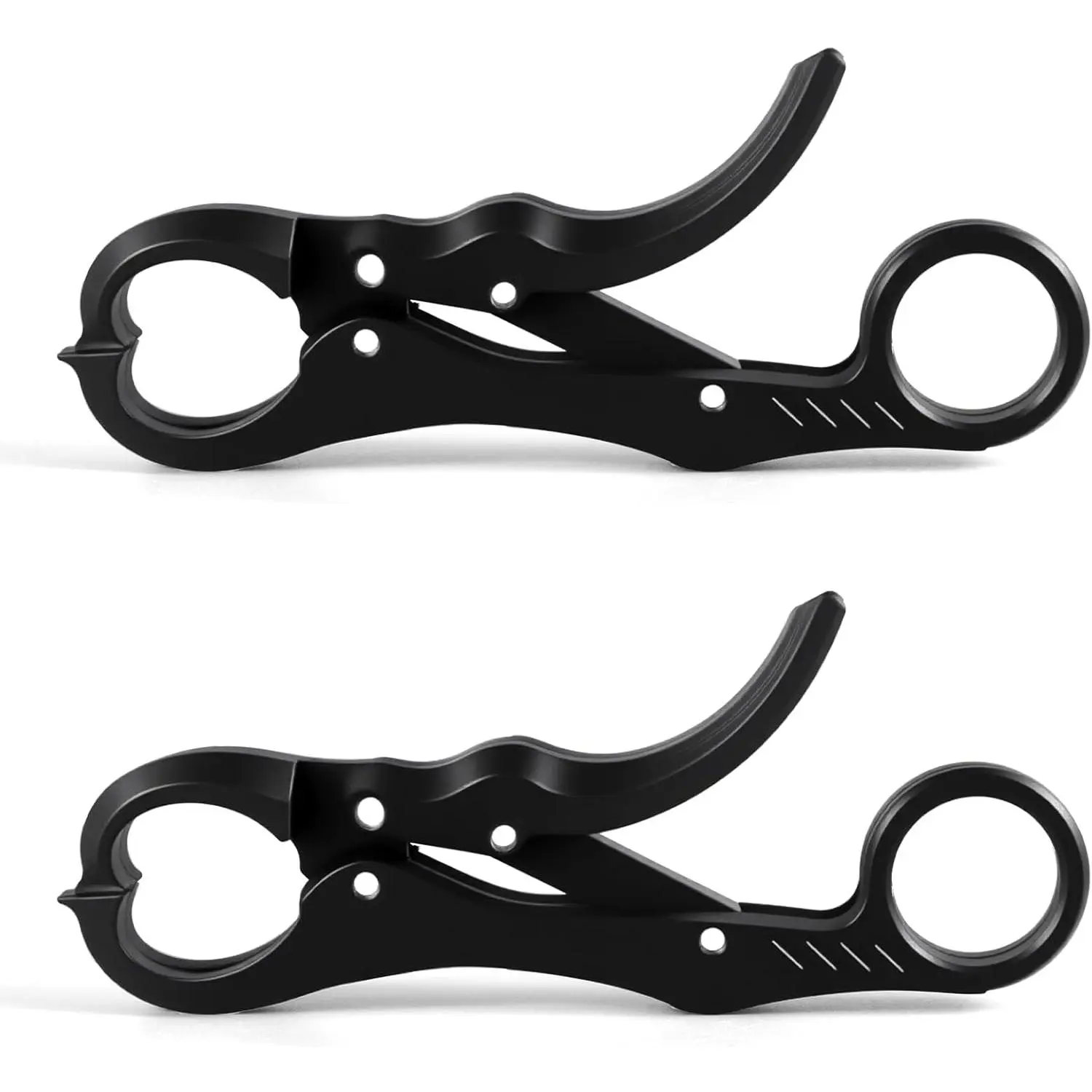 2 Pack 5.12" Fish Lip Gripper, Digital Fishing Scale Hook Non-Puncture Replacement Clamp Fish Grabber Tool for Cull Tag Tournament Bass Fishing Culling System Accessories, Black