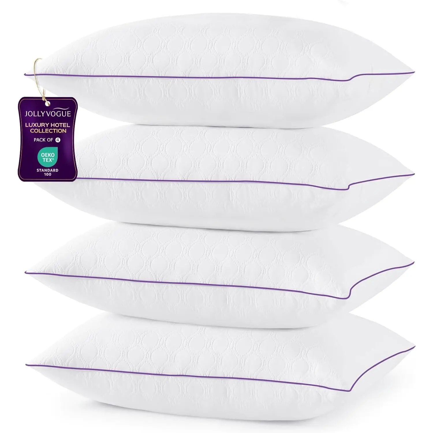Pillows Queen Size Set of 4, Bed Pillow for Side, Back, and Stomach Sleepers, Down Alternative Filled Pillows, Luxury Hotel Quality and Machine Washable, 28" x 20", 4 Pack