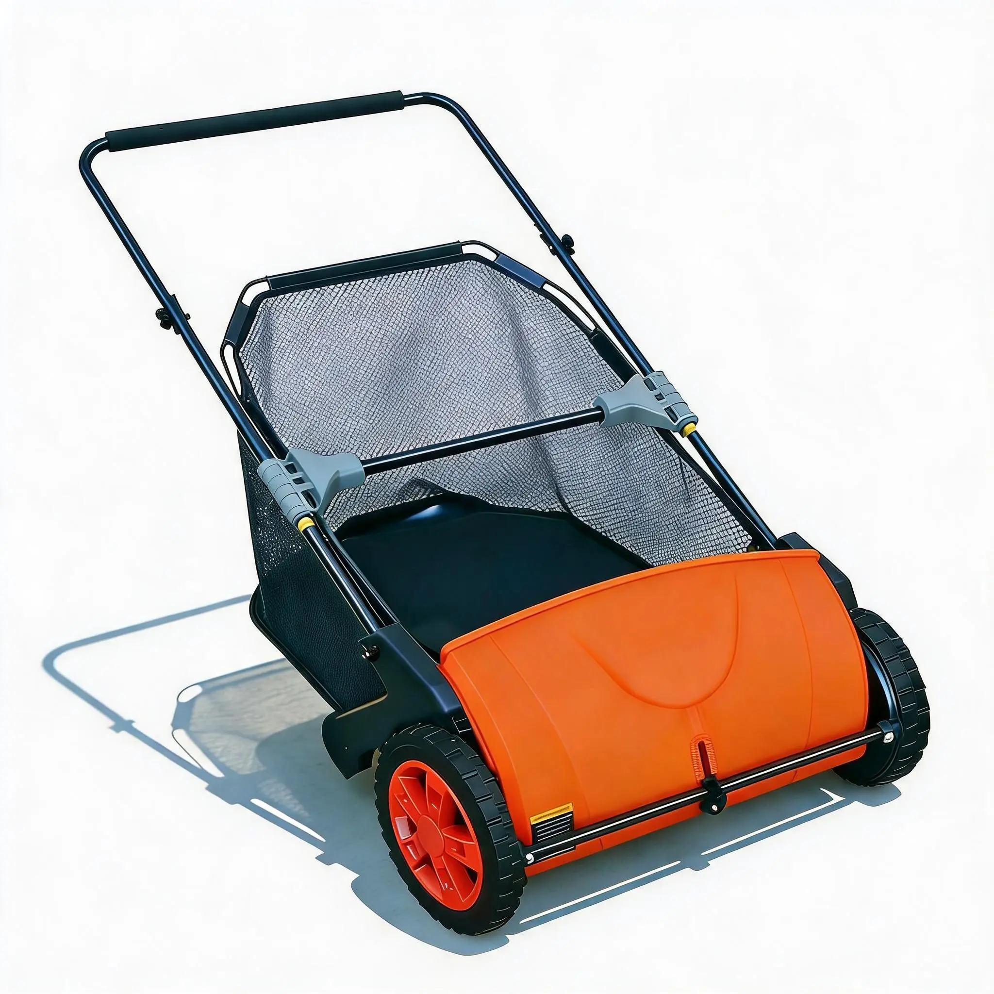 21" Push Lawn Sweeper – 4 Rotating Brushes, Manual | For Leaves, Grass, Debris | Tool-Free Height Adjust | Lightweight, Ergonomic | 3.5 cu.ft Bag, Easy Empty | For Lawn, Driveway, Patio | Quiet, Eco-Friendly | Compact Storage | Yard Cleanup Tool