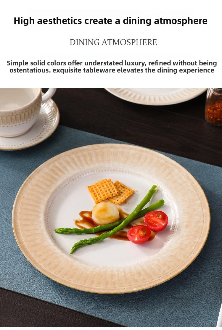 Ceramic cup latte art coffee cup and saucer set for couples, vintage style coffee cup, Japanese ins light luxury retro