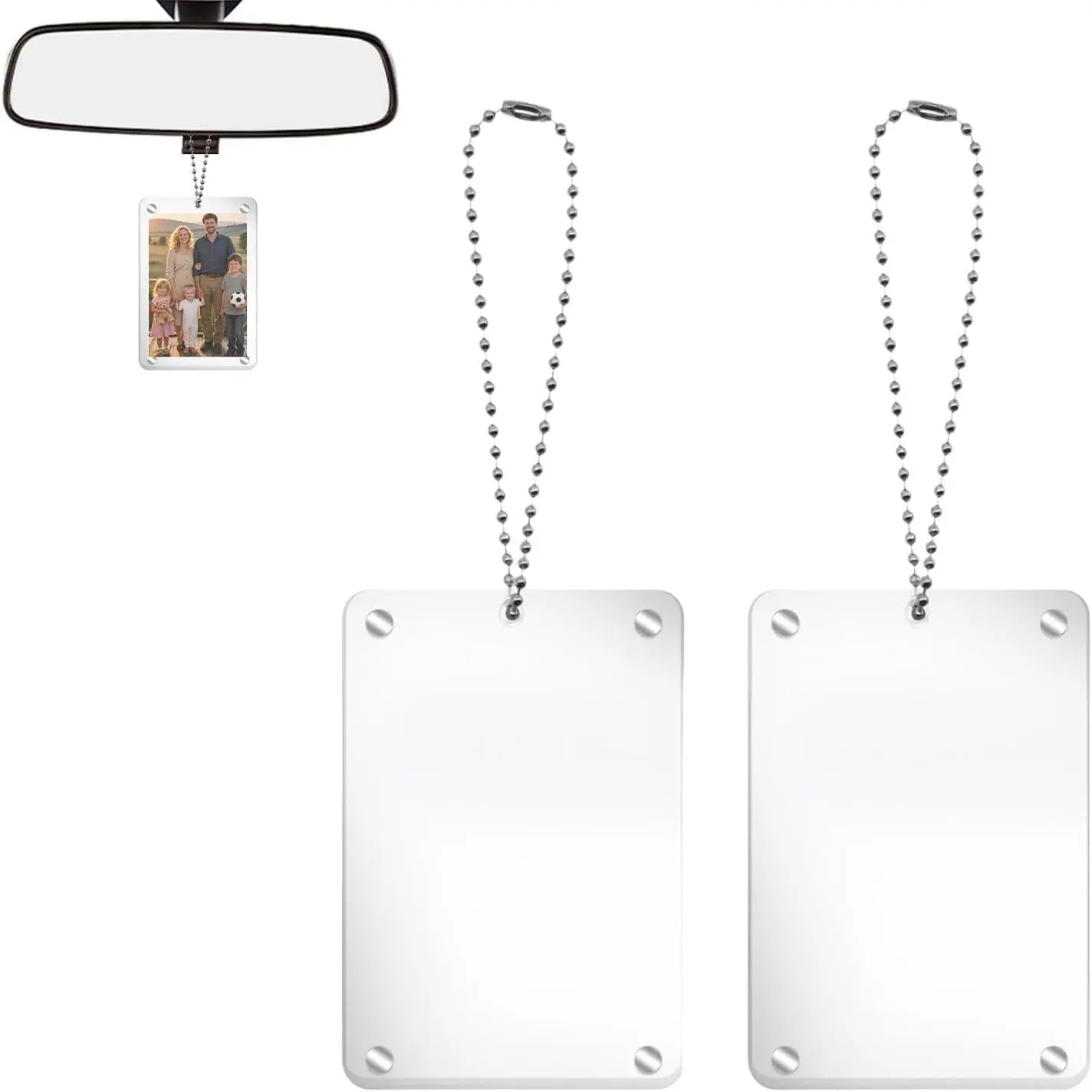 2 count Photo Holder for ,    Photo Frame for Rearview Mirror, Personalized  Picture Frames Accessories and Decor,  a  Picture Frame to Your