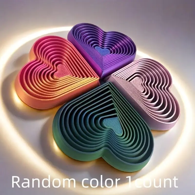 Heart-Shaped 3D Spiral Relaxation Decor, Handheld Sensory Fidget Spinner, Multicolor Geometric Decoration, Office Desk, Home, Stress Relief, Gift, Sensory Fidget Tool, Decompression Gift