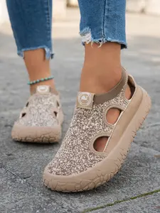 New Mixed Color Spot Hollow Out Mesh Backless Lazy Shoes, Shock Absorbing Anti-Slip Thick Sole Sandals for Women, Casual Beach Walkers