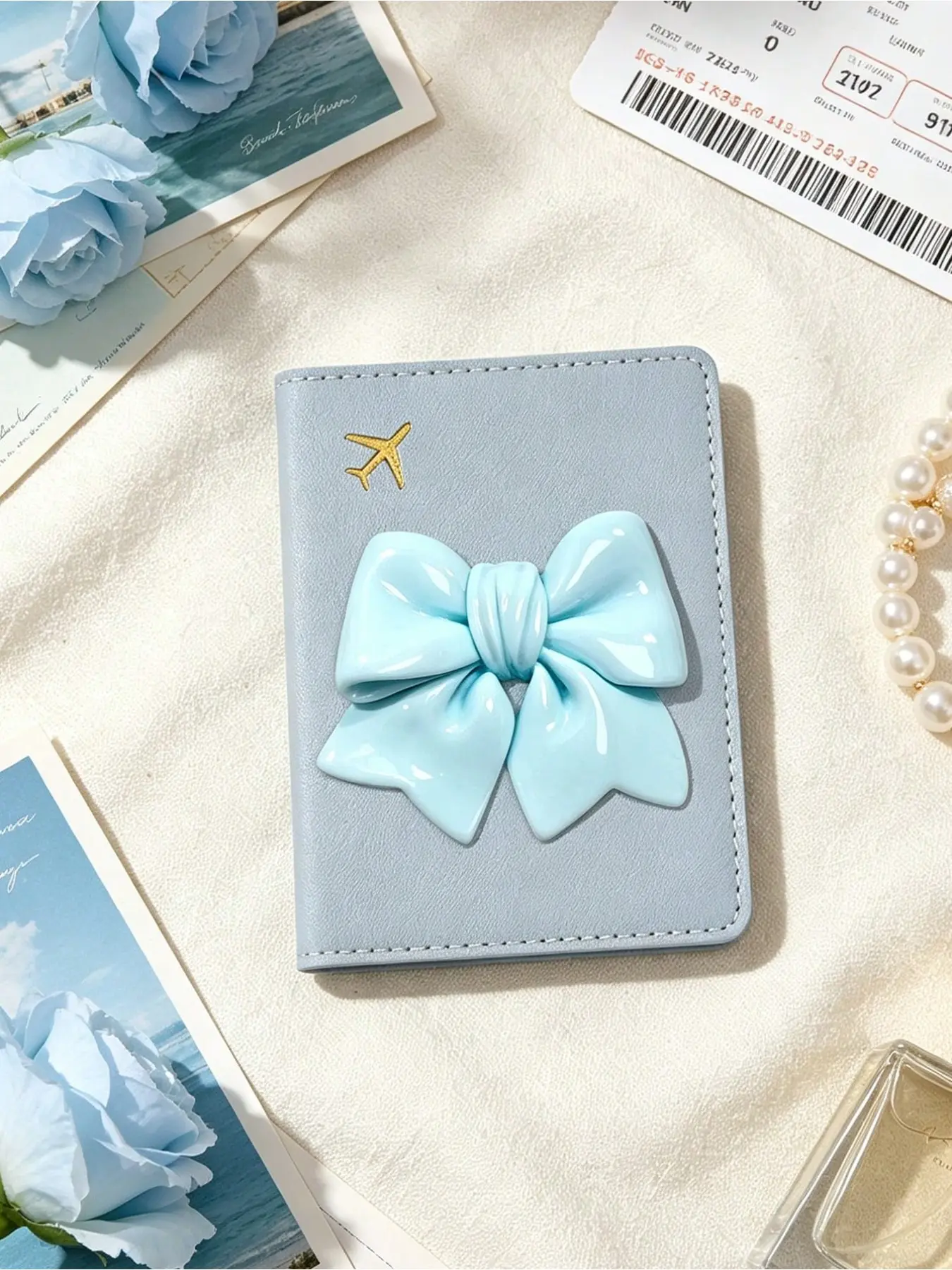 Card Holder Passport Case, Butterfly Knot Fun Pattern, Multi-Color, Ideal for Women Friends, Travel Business Essentials, Gift for Various Occasions