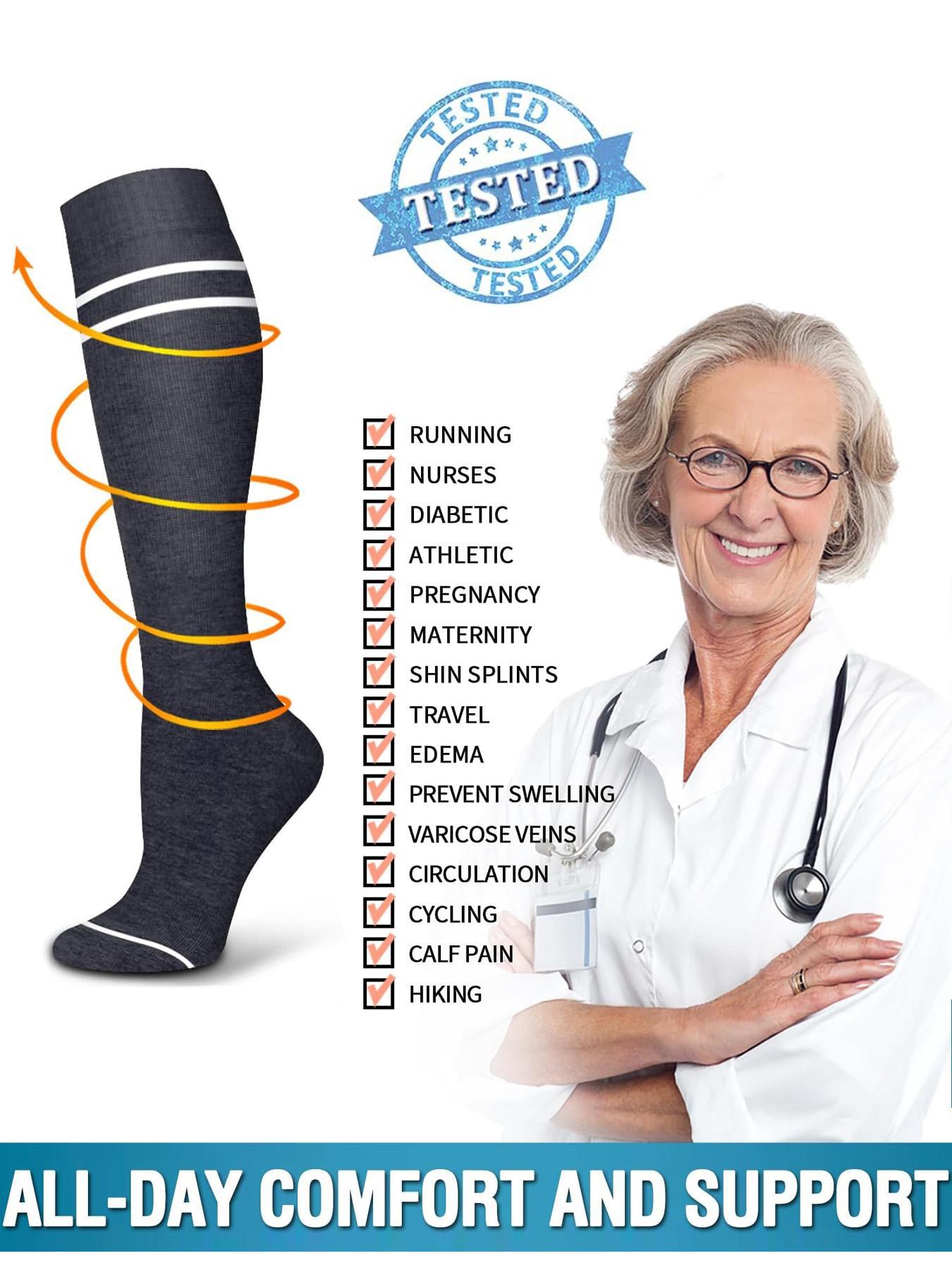 Unisex's Compression Socks, Sports Socks for Running, Nurses, Pregnant Women, Sports Socks for Improving Blood Circulation, Breathable Compression Socks
