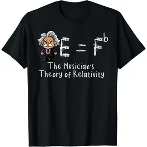 cotton Einstein's Theory of relativity musicians E = Fb E = Fb E = mc2 T-Shirt-DK.X
