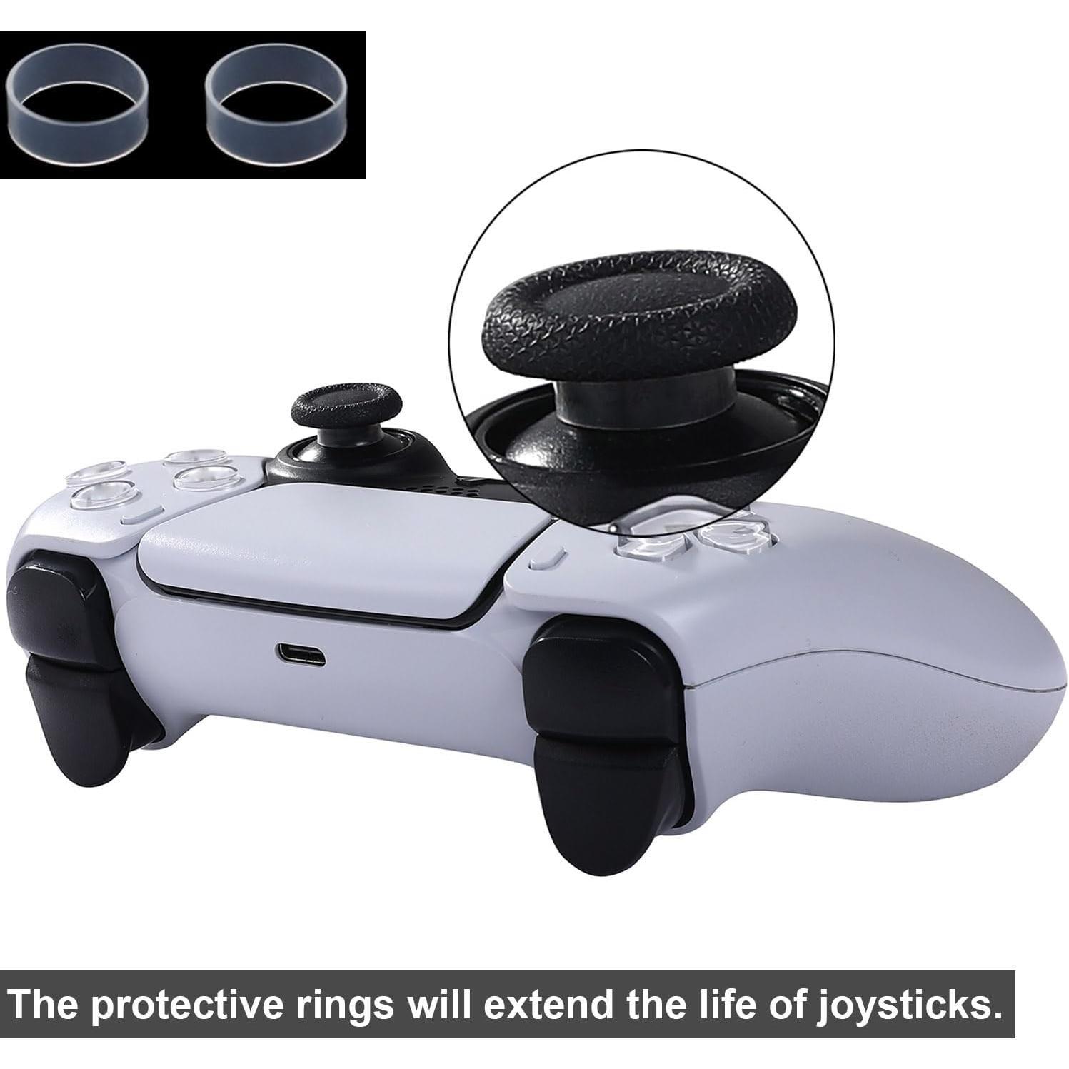 8 Pack Black Replacement Thumbsticks for DualSense PS5 Controller, Custom Analog Thumb Stick Joystick Grip Replacement for  5 Controller, for PS4 All Model Controller