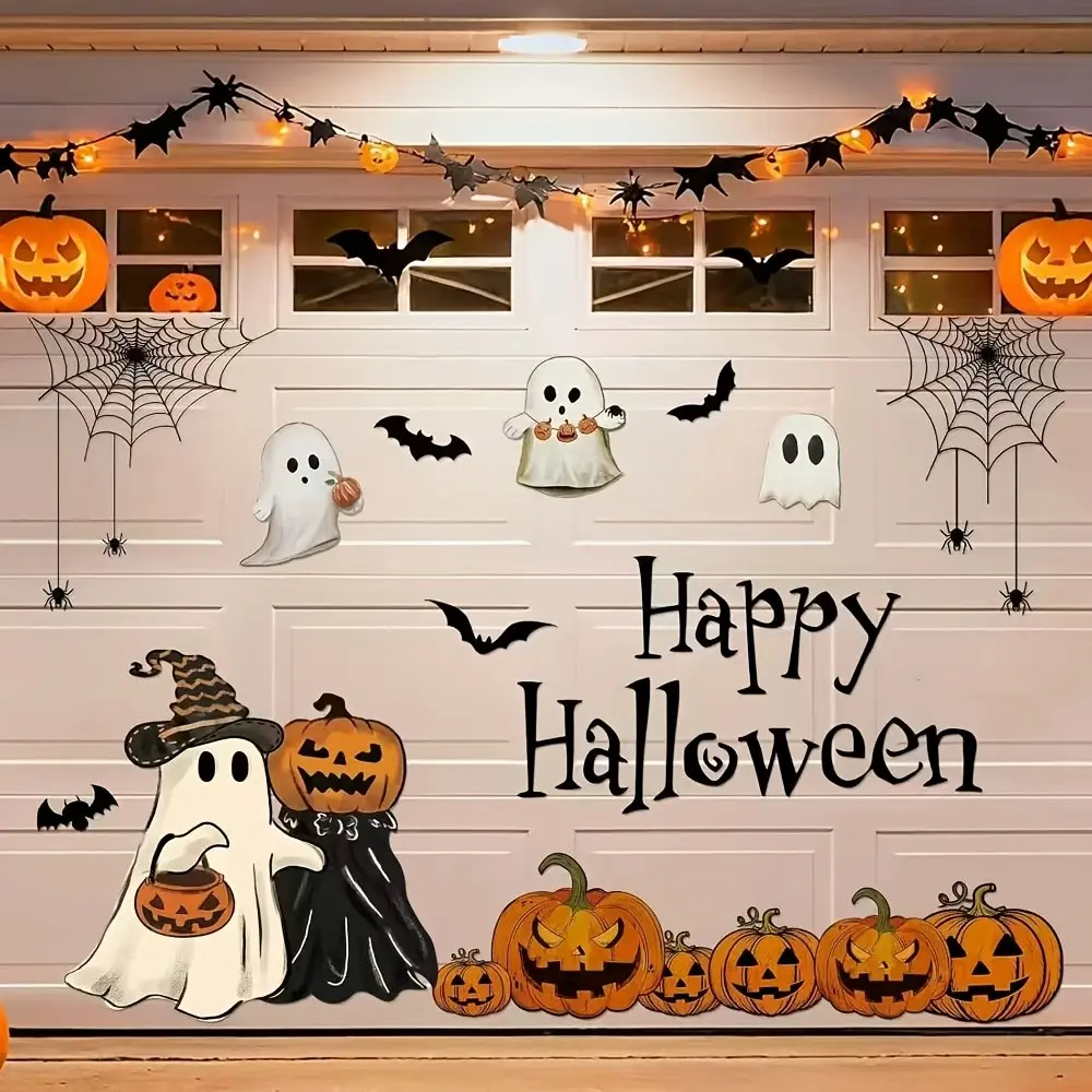 23pcs Halloween Garage Door Magnets, Ghost Pumpkin Bat Magnets, Home Party Garage Car Decor, Halloween Party Decoration, Elegant Gift