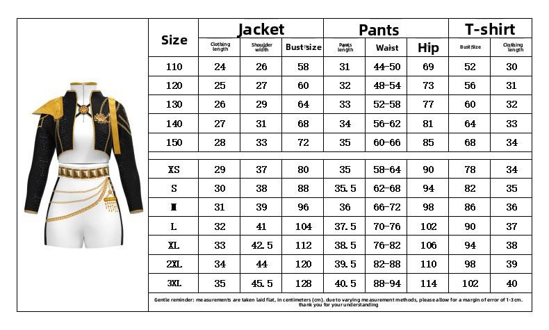 K-Pop Demon Slayer Cosplay Costume Anime Two-Dimensional Stage Performance Costume Zoe Rumi Cosplay Outfit KPop Demon Hunter Costume 2-Piece Set: Halloween Embroidered Jacket and Plaid Skirt, Dance Performance (All Patterns Are Printed) Womenswear Clothes