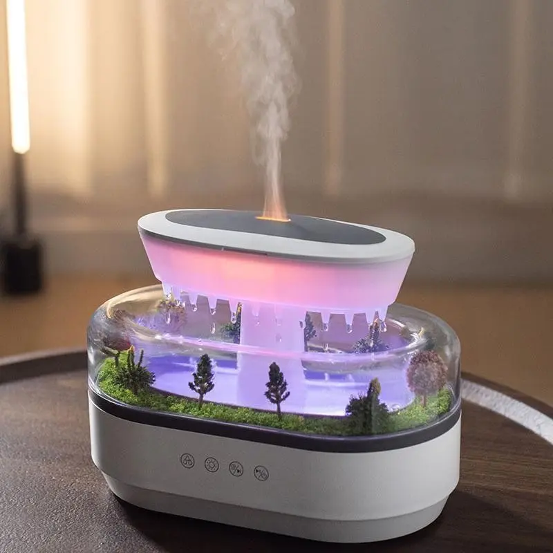 RGB Plant Lamp with Uk Plug, Essential Oil Diffuser, Night Light with 8 Color Changes, Humidifier with Noise, Relaxing Sleep Aid