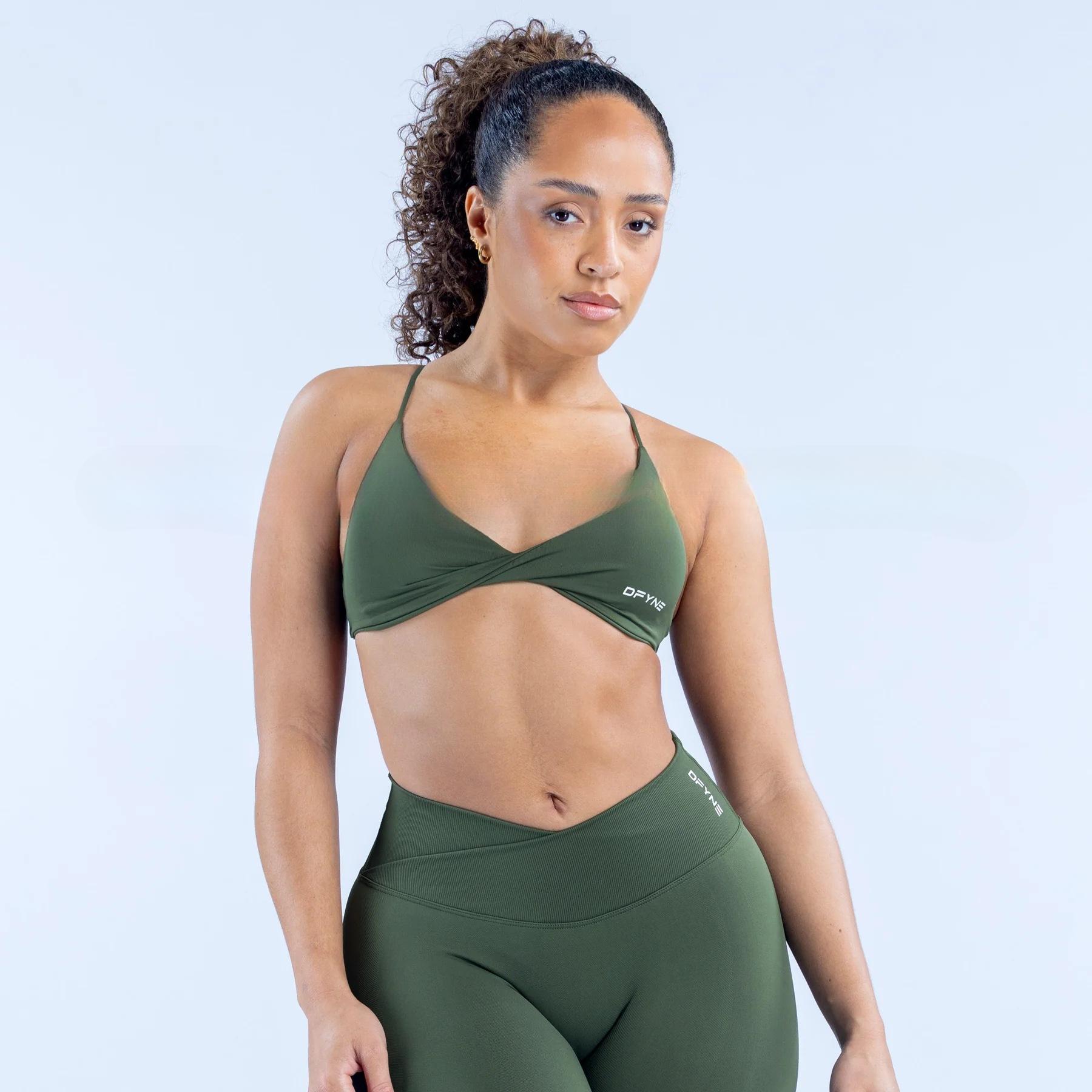 DFYNE Crossback Fitness Bra |   With Padded Bra, Medium Support |   Suitable for Yoga and Body Shaping