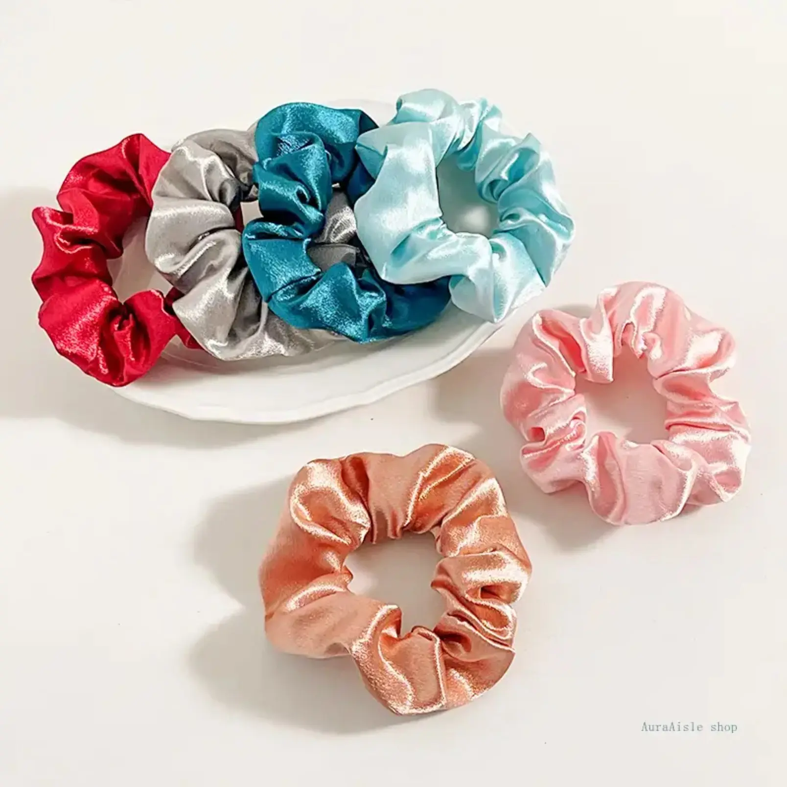 Satin Scrunchie Set Of 6, Soft Elastic Hair Ties Gentle On Hair, Premium Hair Accessories For Daily Styling, Ideal Present For Birthday, Valentine’s Day And Holiday Gifting Occasions