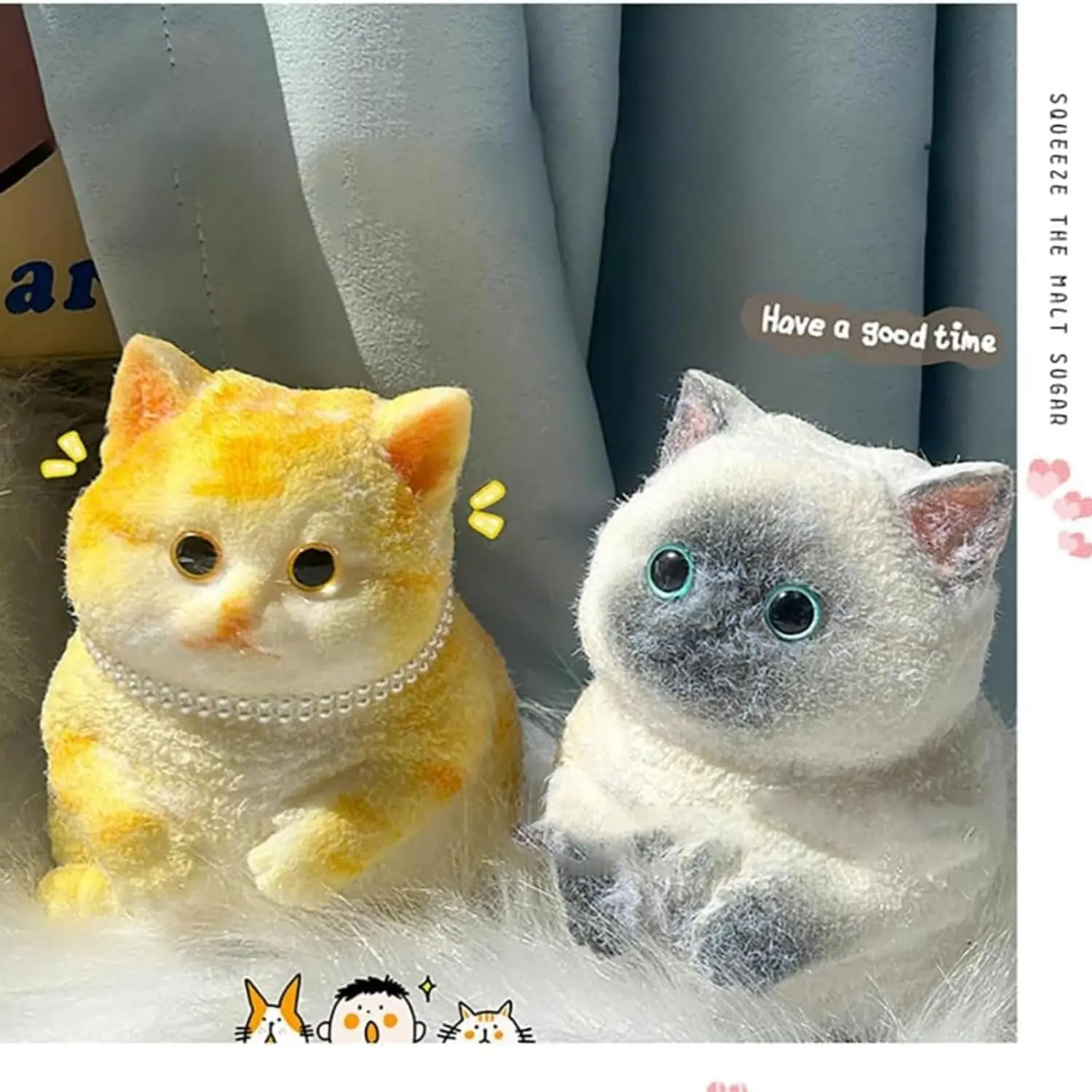 Jumbo Taba Squishy Cat – Handmade Oversized Stress Relief Toy for Adults & Kids • Super Soft Kitten Squeeze Toy • Adorable Cat Fidget Decor Gift for Relaxation and Fun (Siamese)