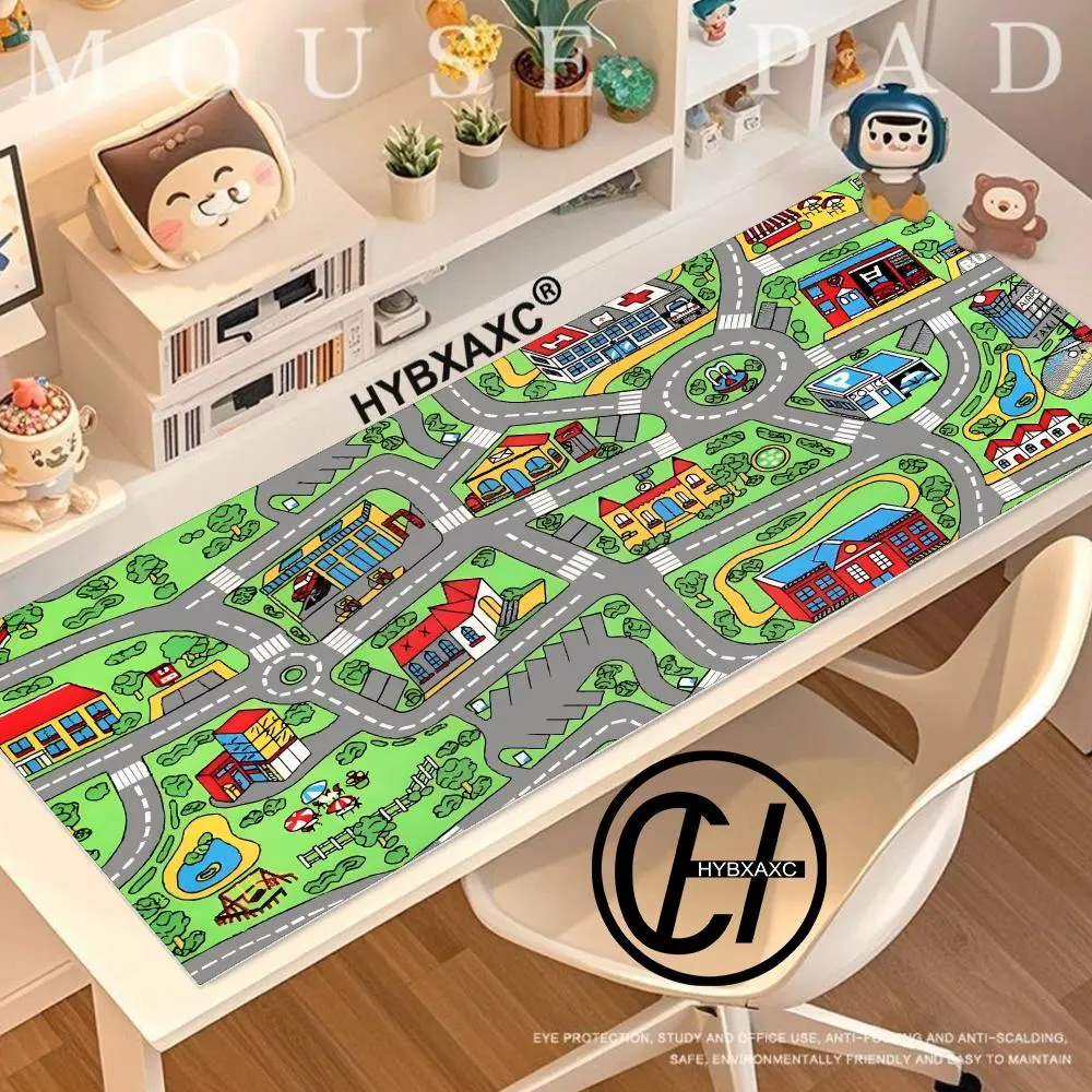 City Carpet Nostalgia Mousepad 90s 2000s Nostalgia Mouse Pad Gaming Desk Mat 400x900MM Keyboard Mats Office Decor Anti-Slip Rug